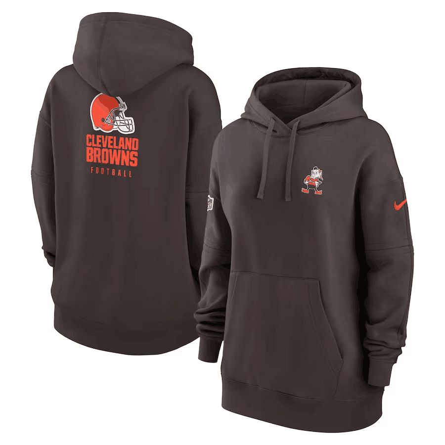 Women 2023 NFL Cleveland Browns brown Sweatshirt style 1